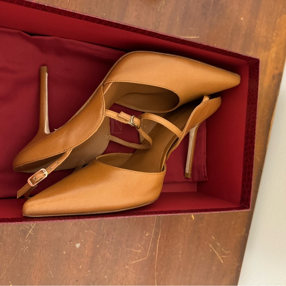Tamara Mellon Cognac Leather Eden Rock 100